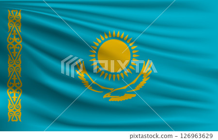 Vector flag of Kazakhstan Vector flag of Kazakhstan 126963629