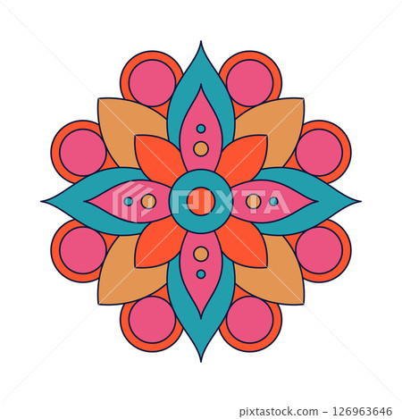 Flower mandalas vintage decorative elements. Flower mandalas vintage decorative elements. 126963646