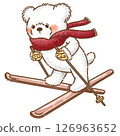 Polar bear jumping on skis 126963652