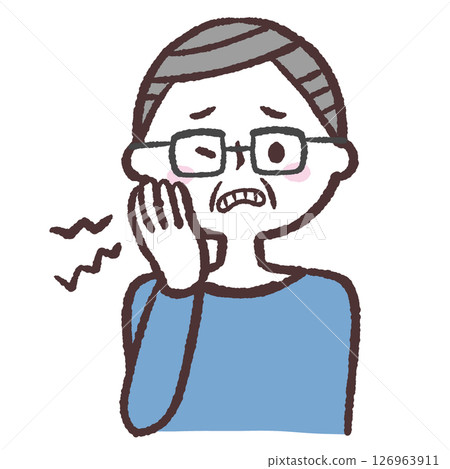 一位老人牙痛的插圖 一位老人牙痛的插圖 126963911