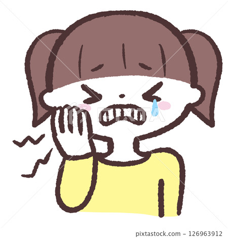 牙痛的女孩插圖 牙痛的女孩插圖 126963912