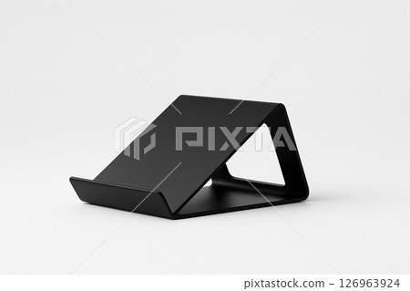 白色背景上一個簡單的黑色筆記型電腦支架 126963924