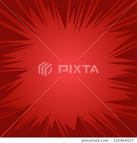 Comic book pop art strip radial on red background. Comic book pop art strip radial on red background. 126964027