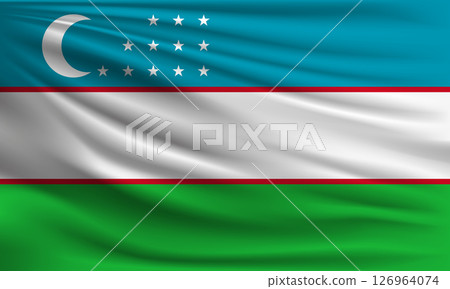 Vector flag of Uzbekistan Vector flag of Uzbekistan 126964074