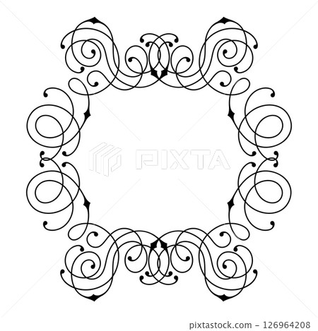 Line curl frame. Modern decorative linear background. 126964208