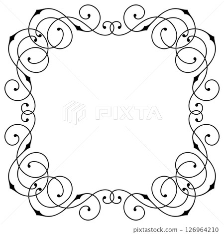 Line curl frame. Modern decorative linear background. 126964210