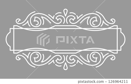 Line curl frame. Modern decorative linear background. 126964211