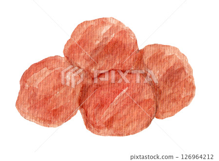 手繪水彩插圖的白色醃梅 126964212