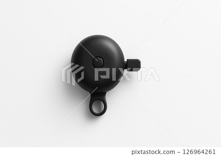 A simple black bicycle bell on a white background 126964261