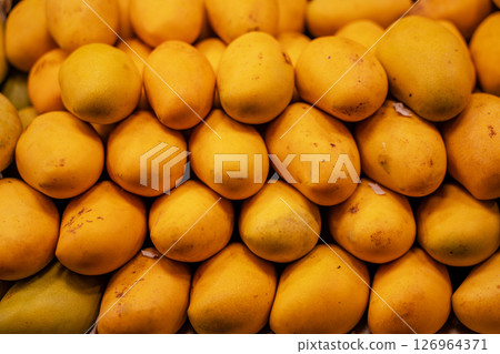Yellow Thai mango on the market shelves 126964371