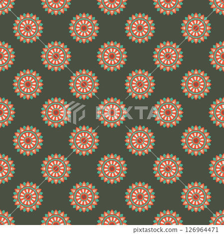 Seamless pattern with mandala ornament. 126964471