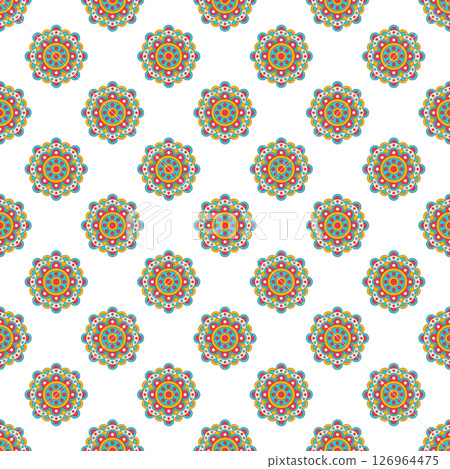 Geometric floral seamless vector pattern. Geometric floral seamless vector pattern. 126964475