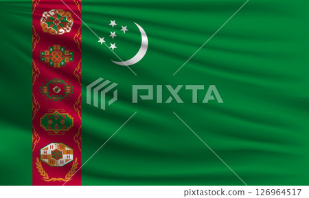 Vector flag of Turkmenistan Vector flag of Turkmenistan 126964517