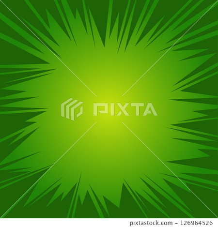 Empty green comic style zoom lines background. 126964526