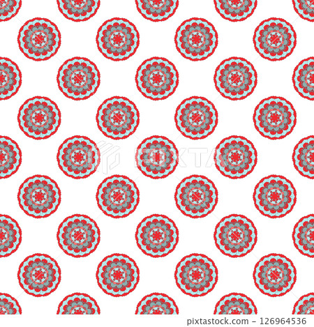 Colorful glaze seamless pattern of mandalas. 126964536
