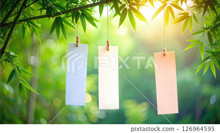Tanabata decorations, strips of paper decorations 126964595
