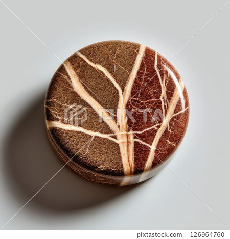 High resolution macro top-down view of Truffle slab showing texture, geological layers, and detailed surface structure 126964760