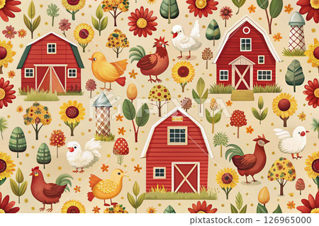 seamless pattern with farm animals 126965000