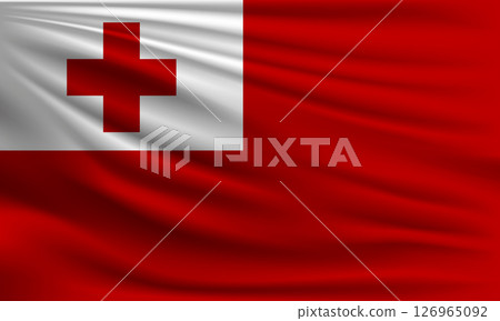 Vector flag of Tonga 126965092