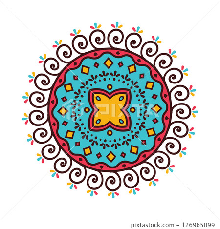 Decorative arabic round lace ornate mandala. 126965099