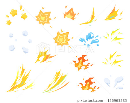 Shock effect illustration material set Shock effect illustration material set 126965283