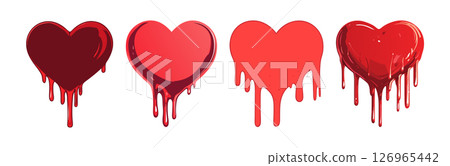 Bleeding Heart Clipart Four Stages of Melted Hearts Bleeding Heart Clipart Four Stages of Melted Hearts 126965442