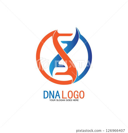 DNA vector logo design template.modern medical logotype.laboratory science icon symbol.colorful pharmacology sign-vector 126966407