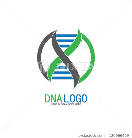 DNA vector logo design template.modern medical logotype.laboratory science icon symbol.colorful pharmacology sign-vector 126966409
