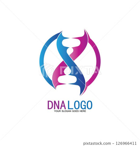 DNA vector logo design template.modern medical logotype.laboratory science icon symbol.colorful pharmacology sign-vector 126966411