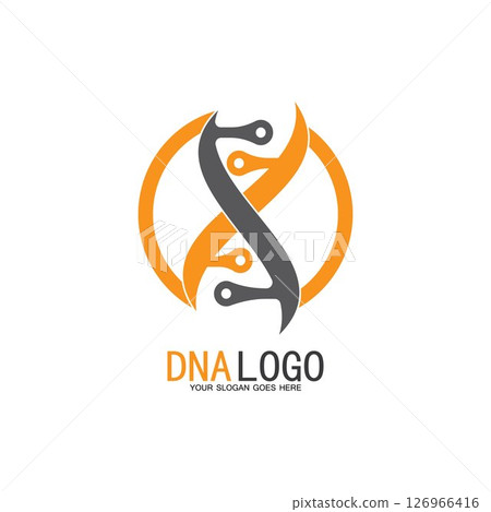 DNA vector logo design template.modern medical logotype.laboratory science icon symbol.colorful pharmacology sign-vector 126966416