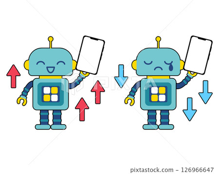 上下可愛的機器人角色 上下可愛的機器人角色 126966647