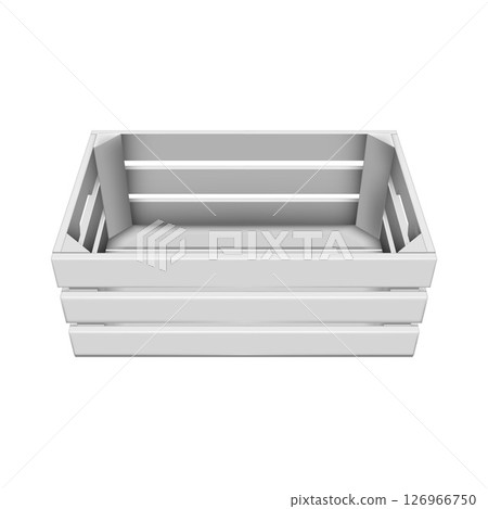 Vector realistic wooden box top view, timber crate with holes for storage and transportation, delivery food and freight 126966750