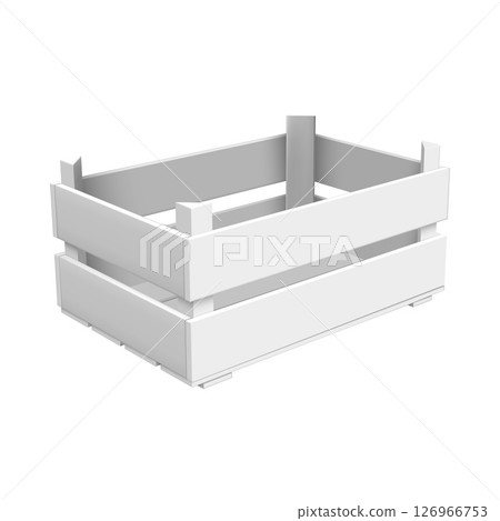 Empty white crate vector with two planks and holes. 126966753