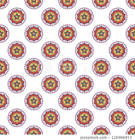 Seamless paisley patchwork pattern on white background. Seamless paisley patchwork pattern on white background. 126966853