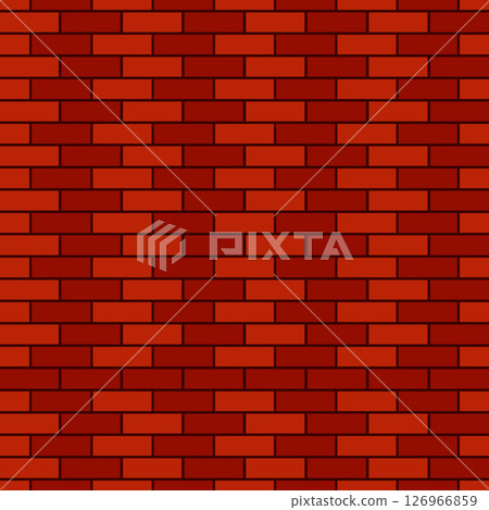 Red brick wall vector seamless pattern. 126966859