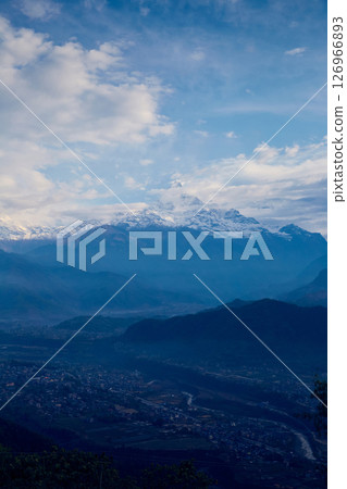 Machhapuchhre (Fishtail) mountain peak, Pokhara Nepal 126966893
