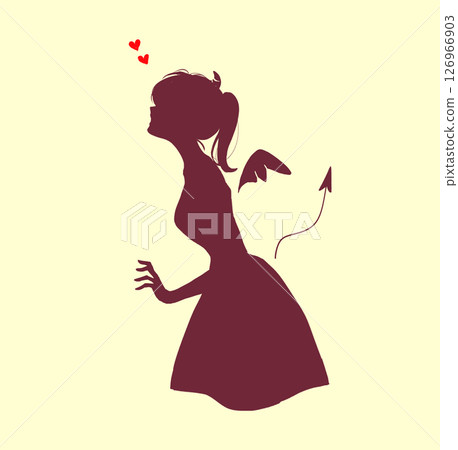 戀愛中的女人，魅魔，側面，剪影 126966903