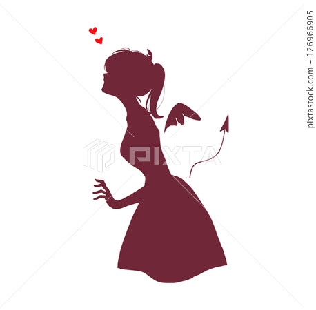 Woman in love, succubus, side, silhouette 126966905