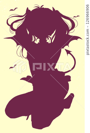 惡魔般的女人剪影 惡魔般的女人剪影 126966906