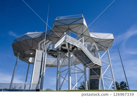 Popular viewing platform on an observation tower Gardens of the World. Recreation Park in Marzahn-Hellersdorf. Berlin, Germany Popular viewing platform on an observation tower Gardens of the World. Recreation Park in Marzahn-Hellersdorf. Berlin, Germany 126967339