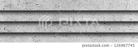 Panoramic texture of realistic gray concrete - Vector 126967745