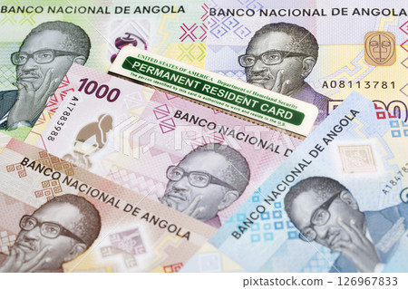 American Permanent Resident Card on Angolan money American Permanent Resident Card on Angolan money 126967833