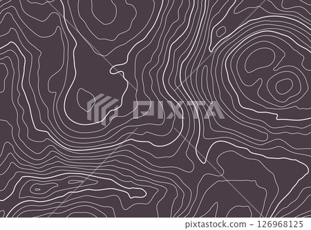 Topographic map background with altitude lines. Abstract terrain topography with elevation levels of the relief 126968125