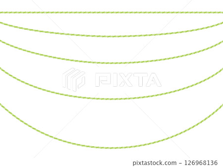 Set of illustrations of straight and curved strings_green Set of illustrations of straight and curved strings_green 126968136