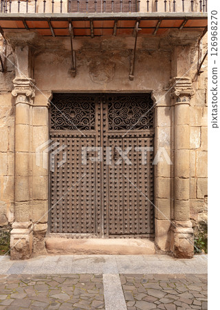 wooden brown door wooden brown door 126968270