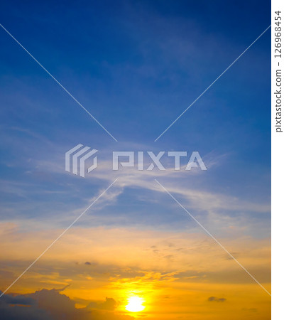Beautiful sky background - Sunset (Sunrise) sky with light clouds. Beautiful sky background - Sunset (Sunrise) sky with light clouds. 126968454