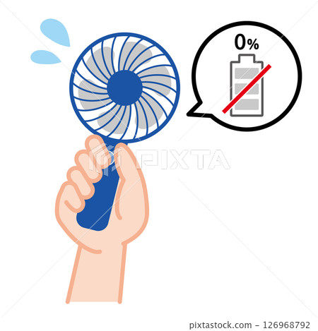 手持風扇電池沒電的圖示 手持風扇電池沒電的圖示 126968792