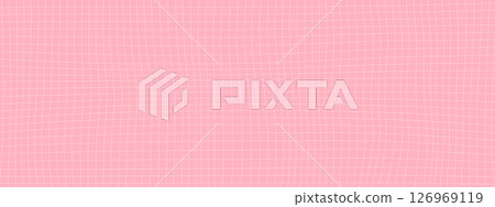Checkered pink hand drawn pattern . Texture of a checkered notebook sheet. Abstract vector y2k pattern with wavy grid. Checkered pink hand drawn pattern . Texture of a checkered notebook sheet. Abstract vector y2k pattern with wavy grid. 126969119