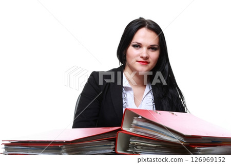 beautiful woman with folders beautiful woman with folders 126969152