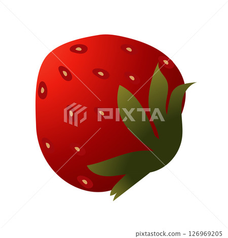 Strawberry. Ripe red berry close-up. Vector illustration isolated on white background. Strawberry. Ripe red berry close-up. Vector illustration isolated on white background. 126969205